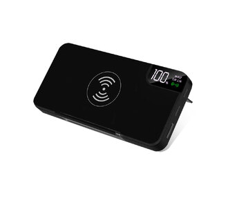 Внешний аккумулятор gPro QI, с беспроводной зарядкой 10000 mAh, черный