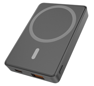Магнитный внешний аккумулятор Magnetic с беспроводной зарядкой (5W), 5000 Mah, черный