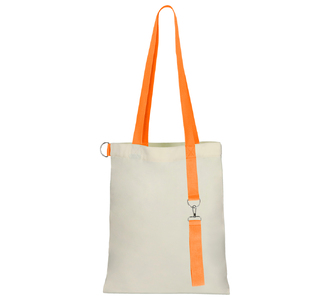 Сумка для покупок White GLOW 325 г/м² с ремувкой, оранжевая