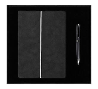 Набор подарочный Solution Prestige Duo, (Ежедневник в суперобложке Country Galaxy Nuba A5+, Ручка шариковая матовая Prime), черный