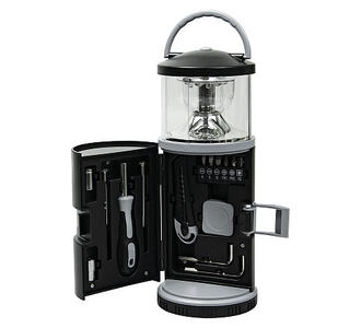 Набор инструментов Tools lantern cо встроенной лампой, 15 инструментов, черный, в пластиковом футляре