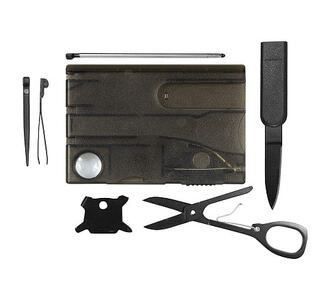 Карточка Tools Nailcare 10 функций, инструменты из нержавеющей стали, корпус из полупрозрачного черного пластика