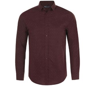 Рубашка мужская Becker Men, бордовая с белым