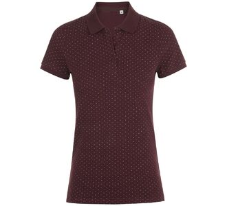 Рубашка поло женская Brandy Women, бордовая с белым