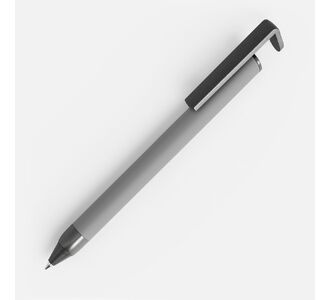 Ручка шариковая Standic с подставкой для телефона, серая