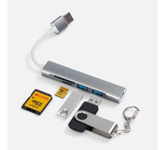 USB-хаб Slotto, серый