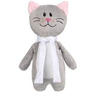 Мягкая игрушка Beastie Toys, котик с белым шарфом