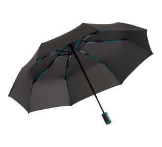 Зонт складной AOC Mini с цветными спицами, бирюзовый