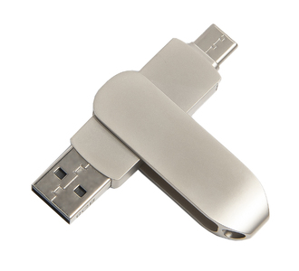 USB flash-карта CIRCLE OTG Type-C (8Гб), серебристая, 6,5х1,5х0,82 см, металл