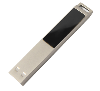 USB flash-карта LED с белой подсветкой (32Гб), серебристая, 6,6х1,2х0,45 см, металл