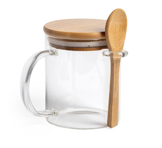 Кружка KIPAL, боросиликатное стекло, бамбук