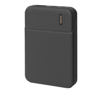 Универсальный аккумулятор Flash 5 (5000 мАч) с подсветкой и soft touch, черный, 9,8х6.3х1,3 см