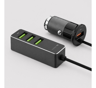 АЗУ 1 USB + 3 USB для пассажиров, QC 3.0, 7Аa