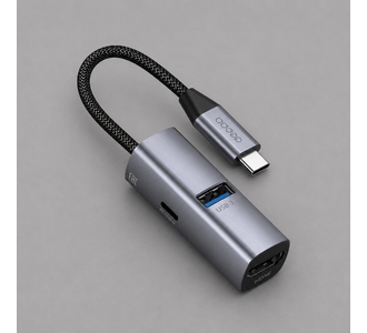 USB-хаб 3 в 1 USB-C - USB-A3.0 + USB-C PD100Вт + HDMI