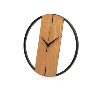 Деревянные часы с металлическим ободом «Time Wheel»