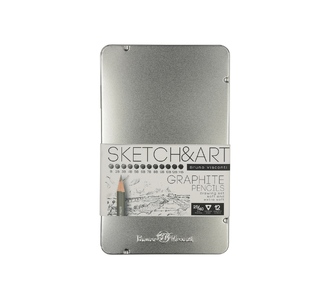 Набор из 12 чернографитовых карандашей «Sketch & Art» В - 14В