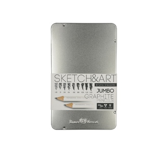 Набор из 9 утолщенных чернографитовых карандашей «Sketch & Art» HB - 14B