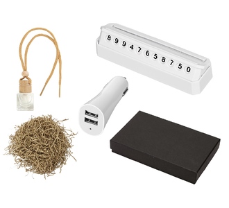 Подарочный набор с автовизиткой и USB адаптером