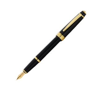 Ручка перьевая «Bailey Ligh Polished Black Resin and Gold Tone», перо F