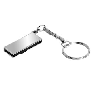 USB 2.0- флешка на 8 Гб с поворотным механизмом и зеркальным покрытием