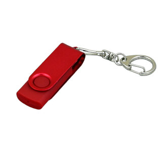 USB 2.0- флешка промо на 4 Гб с поворотным механизмом и однотонным металлическим клипом