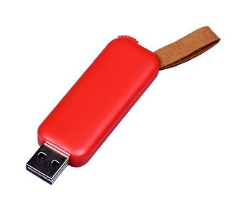 USB 2.0- флешка промо на 32 Гб прямоугольной формы, выдвижной механизм