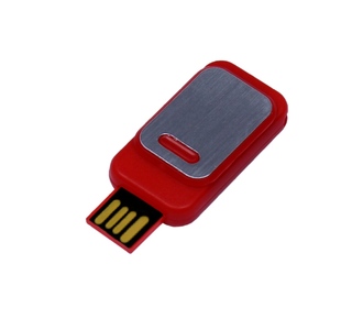 USB 2.0- флешка промо на 32 Гб прямоугольной формы, выдвижной механизм