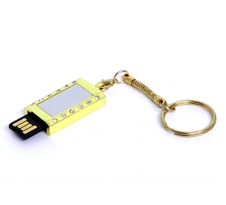 USB 2.0- флешка на 8 Гб «Кулон» с кристаллами и мини чипом