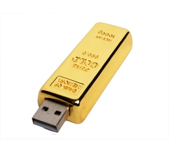 USB 3.0- флешка на 128 Гб в виде слитка золота