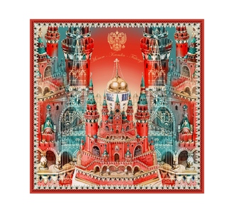 Платок «Кремль - Москва - Фаберже»