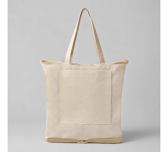 Складная сумка Jute из хлопка и джута с карманом