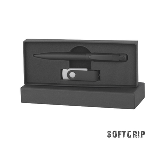 Набор ручка + флеш-карта 16 Гб в футляре, покрытие softgrip