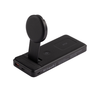 Беспроводная зарядная (20W/15W) станция-пауэрбэнк "Slider" 10000 mAh для смартфонов, наушников, часов, с подвижным зарядным блоком
