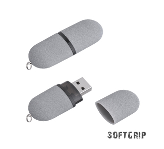 Флеш-карта "Камень" с покрытием soft grip в футляре, объем памяти 16GB