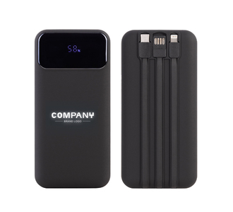 Зарядное (22.5W) устройство "Top Grade SOFTTOUCH" 20000 mAh с подсветкой логотипа, встроенными кабелями и цифровым индикатором заряда