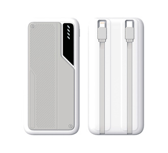 Зарядное устройство "Connect" 10000 mAh со встроенными Type-C/Lightning кабелями