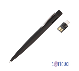 Ручка шариковая "Secret" с флеш-картой OTG 32Gb (USB2.0/Type-C), покрытие soft touch