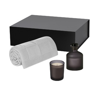 Подарочный набор Энигма (Enigma), Селла Софт (Cella Soft), серый (свеча, диффузор, плед)