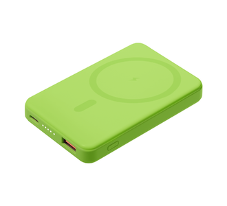 Внешний аккумулятор Ларго PD (Largo PD) 5000mAh с функцией беспроводной зарядки 15W, салатовый