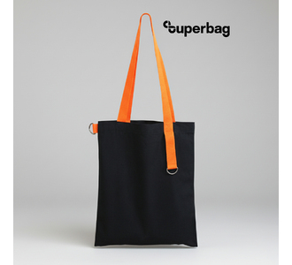 Шоппер Superbag black (чёрный с оранжевым)