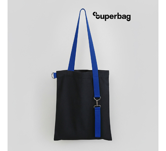 Шоппер Superbag black с ремувкой 4sb (чёрный с синим)