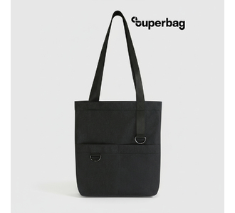 Шоппер Superbag ZIP, с двумя карманами и молнией (черный)