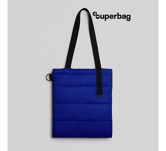 Шоппер Superbag Bubble New, стёганый, со скрытой магнитной кнопкой (синий с чёрным)