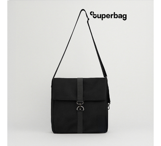 Шоппер Superbag Companion, с тремя отделениями, боковым креплением (карабин) и карманом (черный)