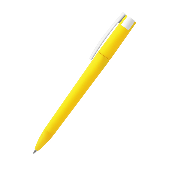 Ручка пластиковая T-pen софт-тач, желтая-1