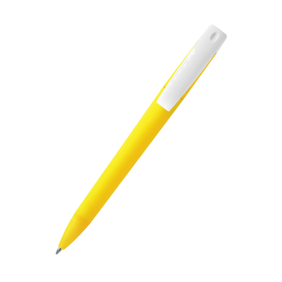 Ручка пластиковая T-pen софт-тач, желтая-2