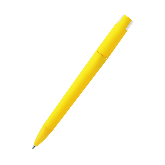 Ручка пластиковая T-pen софт-тач, желтая-3