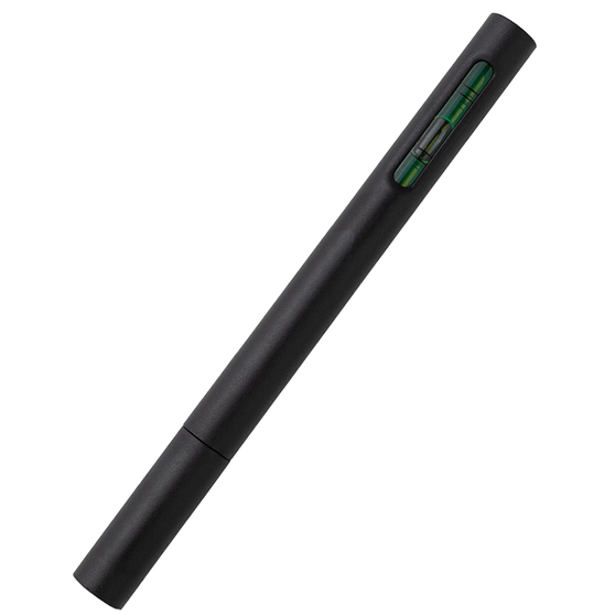 Ручка пластиковая  Prisma с линейкой и уровнем, чёрный-3