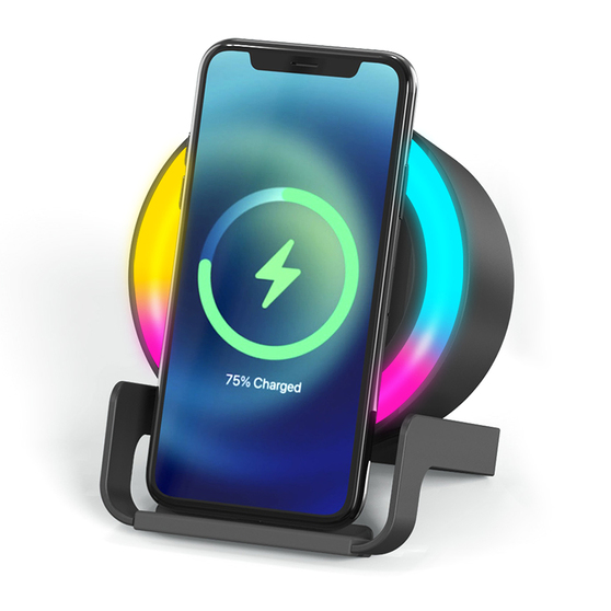 Беспроводная Bluetooth колонка U-Tone RGB c функцией беспроводной зарядки 15W, черный-1