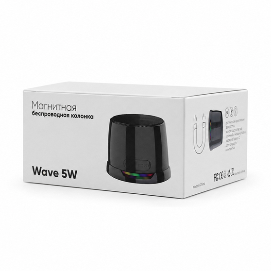 Магнитная беспроводная Bluetooth колонка-подставка Wave 5W, черная-7